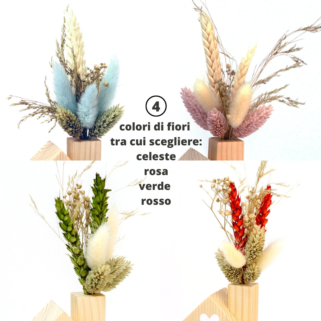 casetta con fiori secchi celesti artefaccio 005