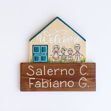 Carica l'immagine nel visualizzatore di Gallery, Dietroporta legno & blu petrolio