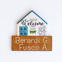 Carica l'immagine nel visualizzatore di Gallery, Dietroporta bianco & blu petrolio