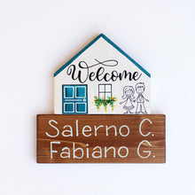 Carica l'immagine nel visualizzatore di Gallery, Dietroporta bianco & blu petrolio