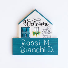 Carica l'immagine nel visualizzatore di Gallery, Dietroporta bianco & blu petrolio