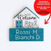 Carica l'immagine nel visualizzatore di Gallery, Dietroporta bianco & blu petrolio