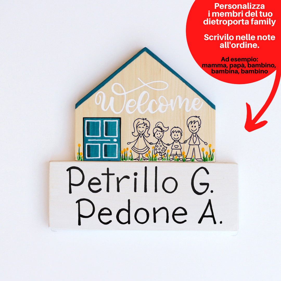 Dietroporta legno & blu petrolio