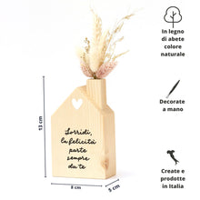 Carica l'immagine nel visualizzatore di Gallery, casetta con fiori secchi rosa artefaccio 004