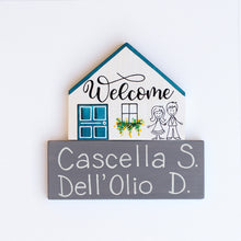 Carica l'immagine nel visualizzatore di Gallery, Dietroporta bianco &amp; blu petrolio
