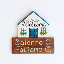 Carica l'immagine nel visualizzatore di Gallery, Dietroporta bianco &amp; blu petrolio
